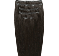 Clip on hair extensions #2 Mørk brun - 7 sett - 50 cm | Gold24